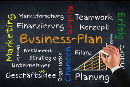 businessplan auf ein Tafel dargestellt